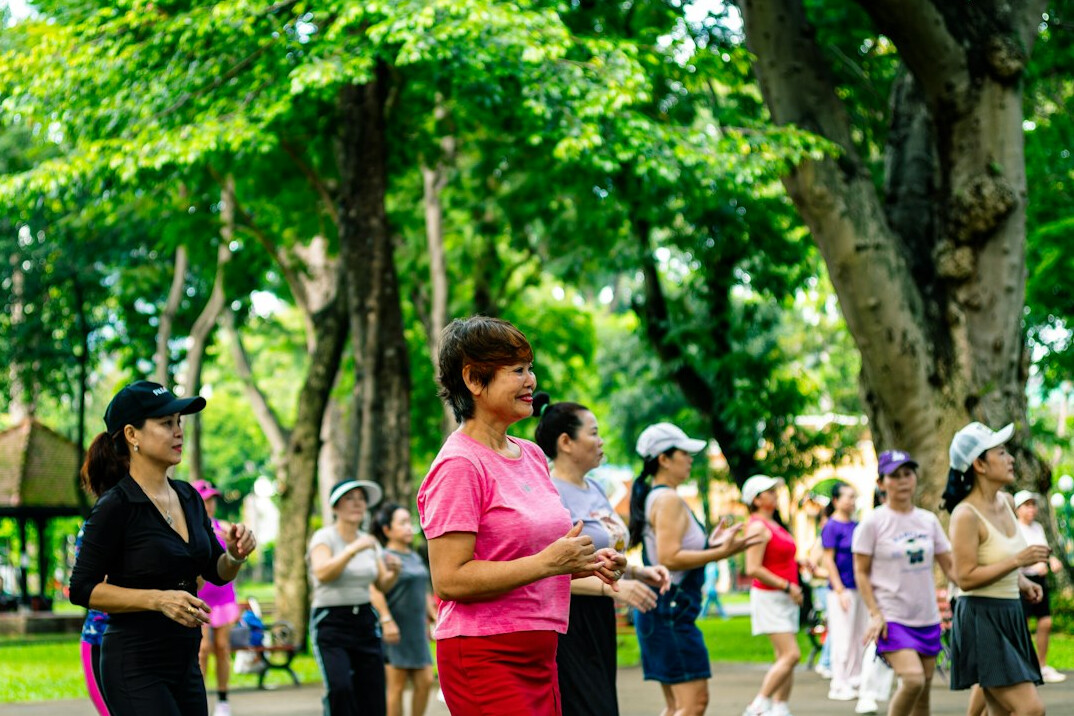 senior people in group activity