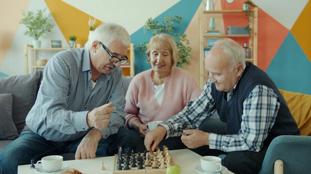 seniors playing chess